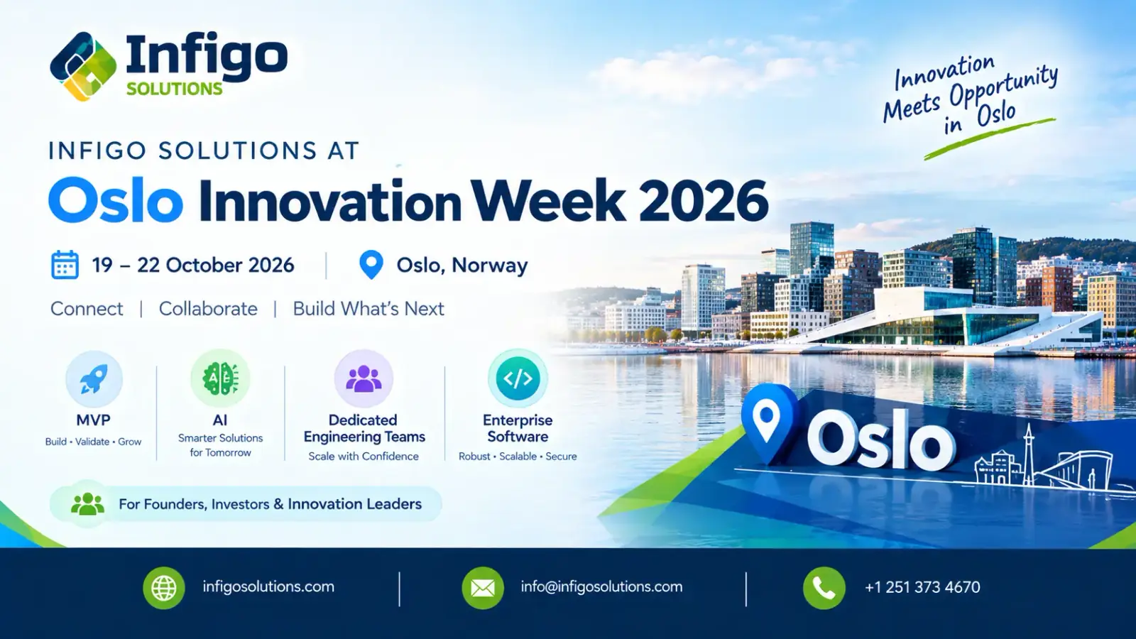Oslo Innovation Week 2026: Meet Infigo Solutions in Oslo Infigo Solutions at Oslo Innovation Week 2026 in Oslo, Norway