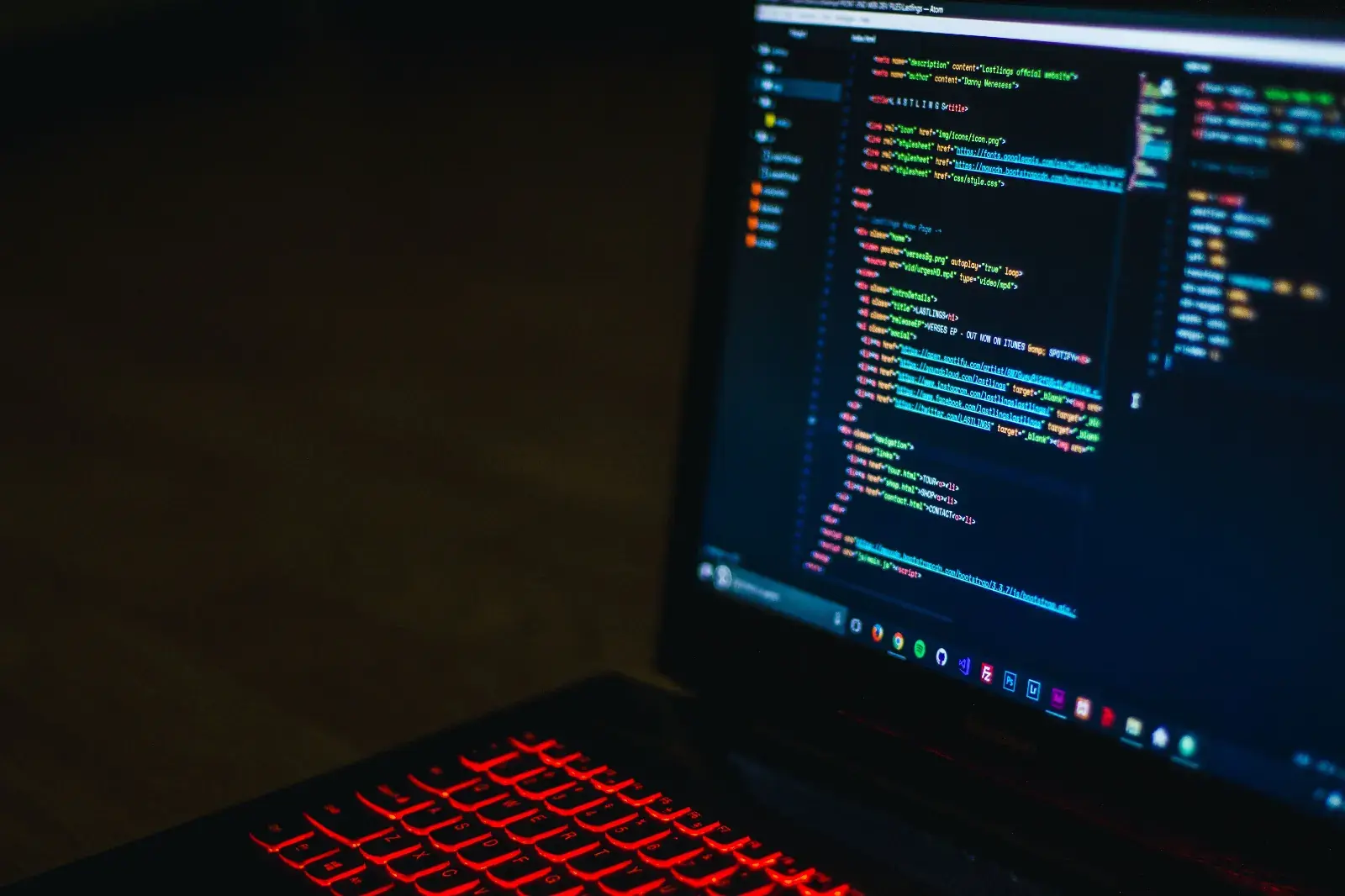 Developer reviewing code for a web application architecture