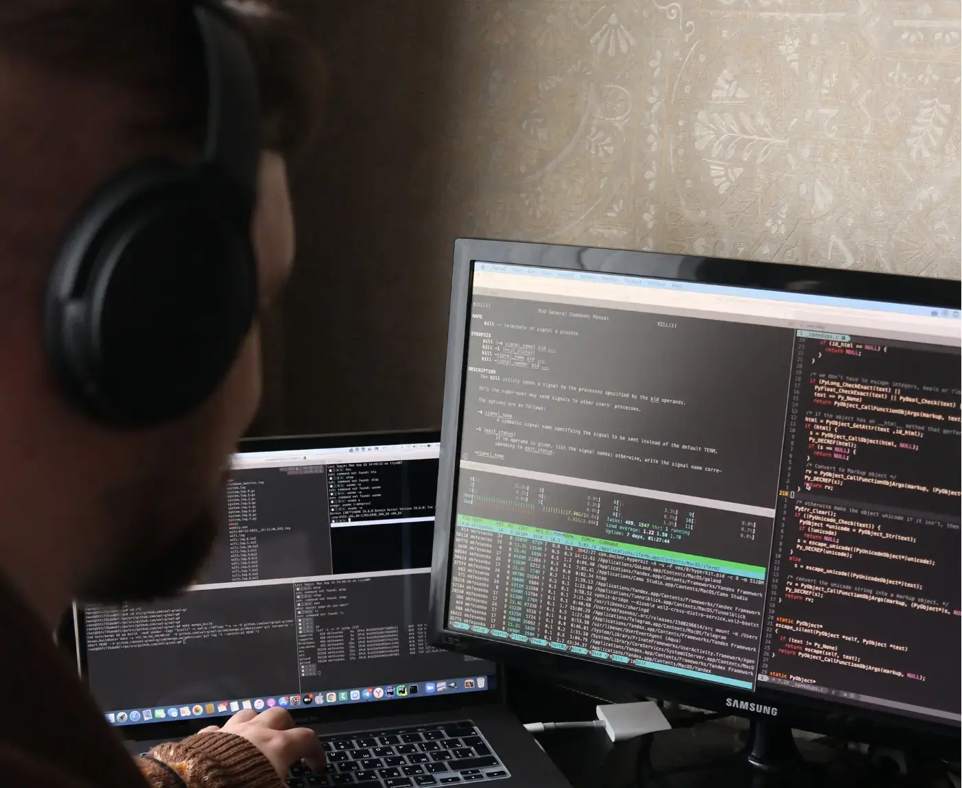 Team Software developer working on a custom application
