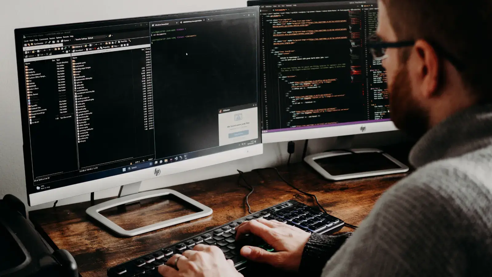 Modernize Legacy Systems for Security, Scale, and Performance Engineer working on code across multiple screens